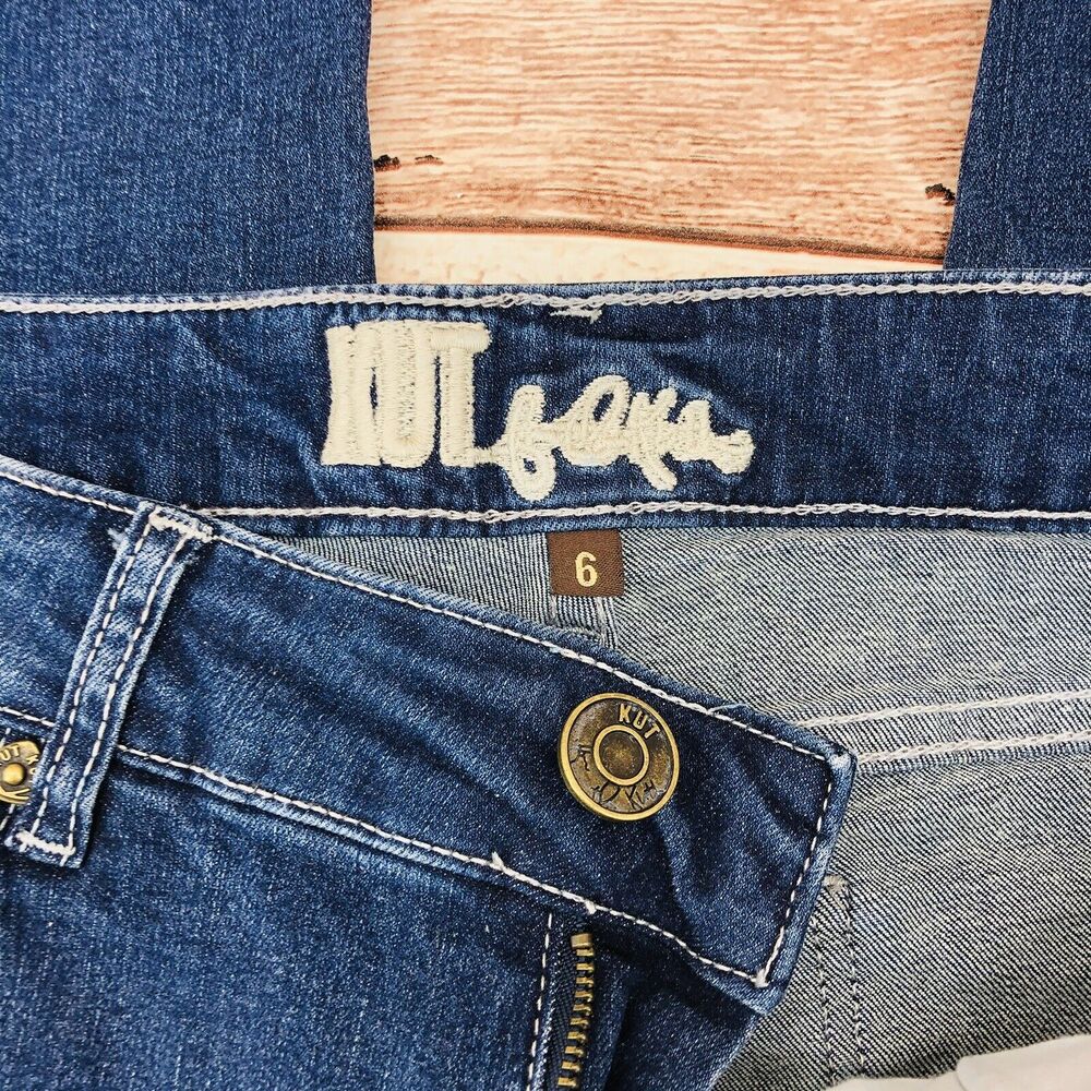 KUT From The Kloth Women's Straight Leg Catherine Boyfriend Jeans Size 6 Raw Hem - Picture 6 of 9
